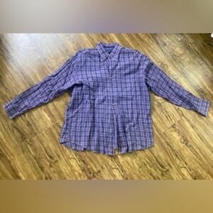 Casual Men's Purple Checkered Button-Down Shirt